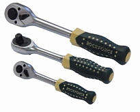 Трещотка RF-80222A реверсивная усиленная с резиновой ручкой 1/4" (72зуб.) ROCK FORCE /1